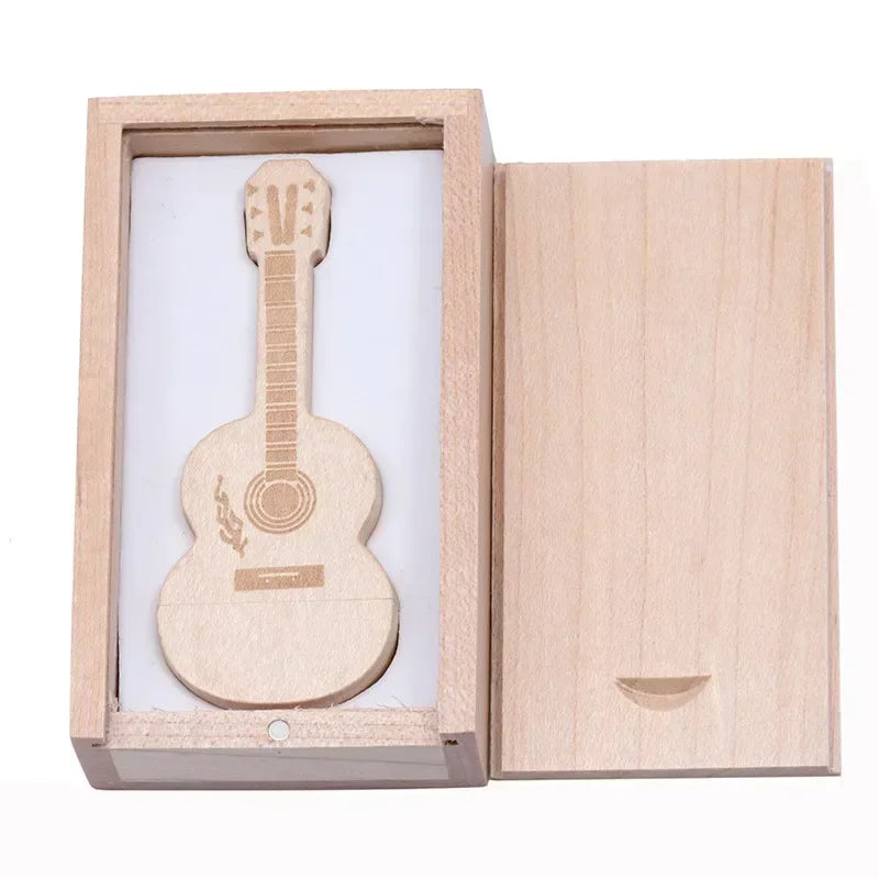 JASTER Wooden Guitar USB Flash Drives 128GB Free