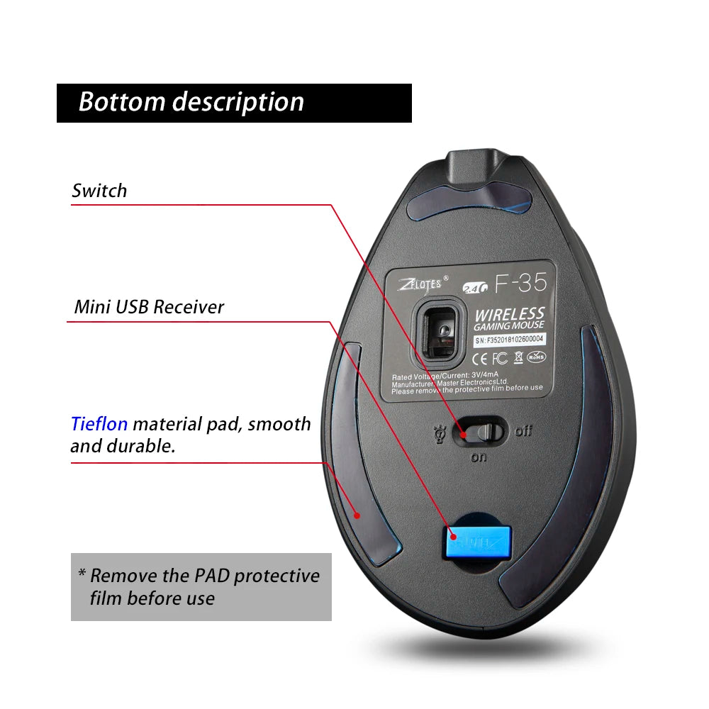 F-35 Mouse Wireless Vertical Mouse Ergonomic