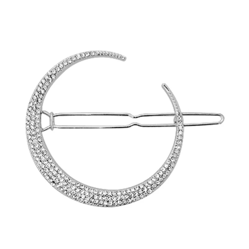 Women Crystal Side Hair Clip Pins Metal Hair