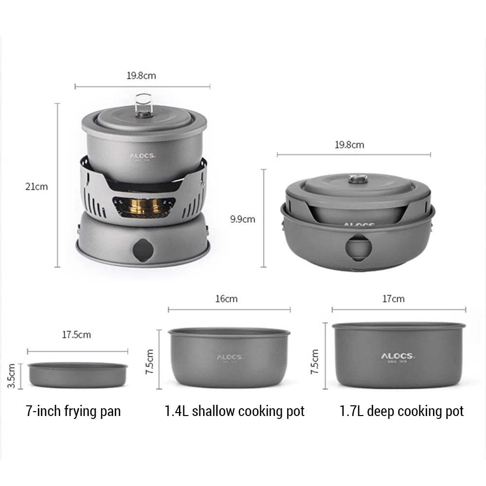Camping Cookware Portable Camping Stove Outdoor Cooking Set for Backpacking Hiking Picnic BBQ - MyLootWare