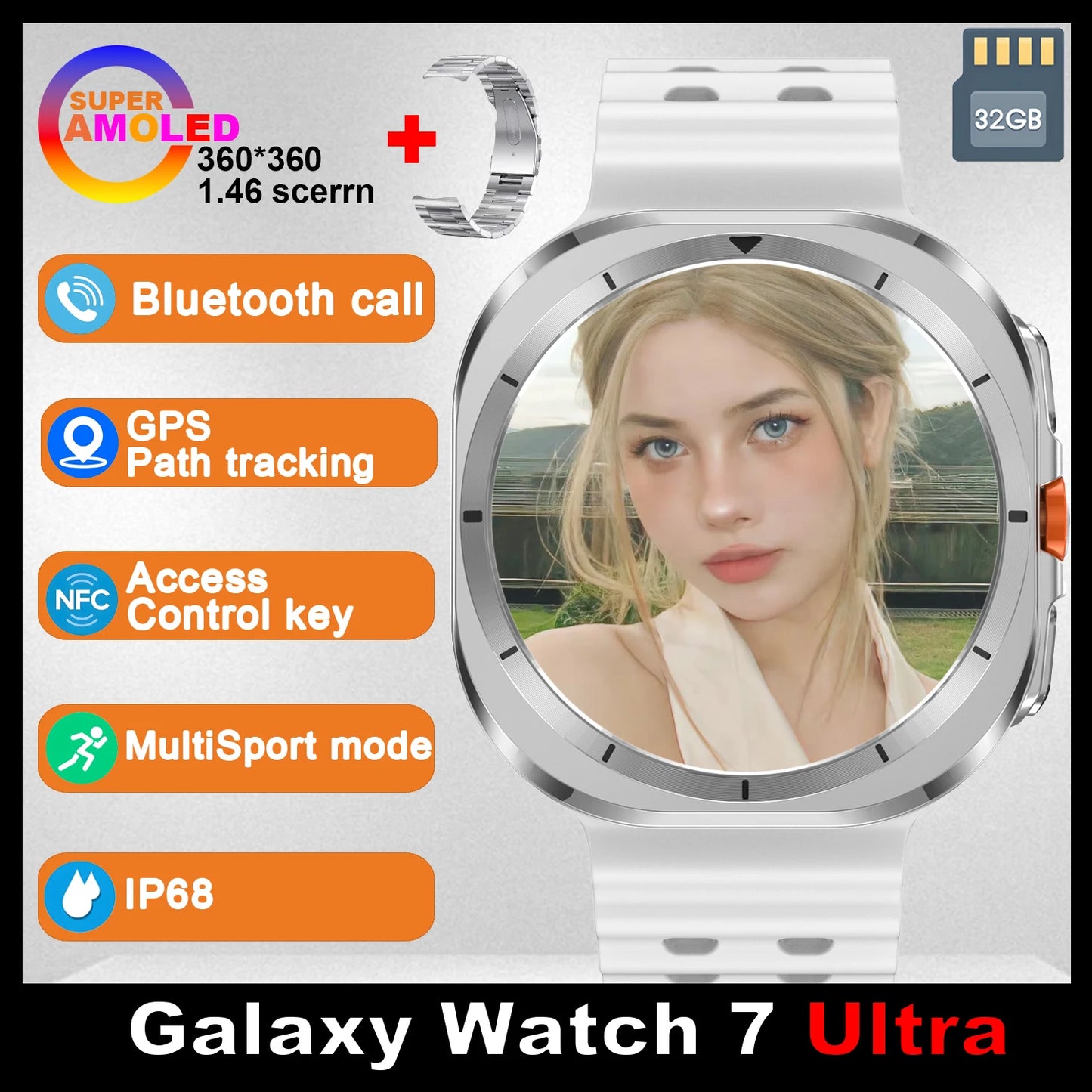 New WATCH 7 Ultra SmartWatch Men Women 32GB ROM