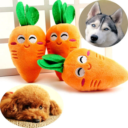 3pcs Dog Toys Pet Squeaky Carrot Plush Toys Stuffed Soft Dog Cat Chew Interactive Toys for Dogs Cats Teeth Cleaning Pet Supplies - MyLootWare