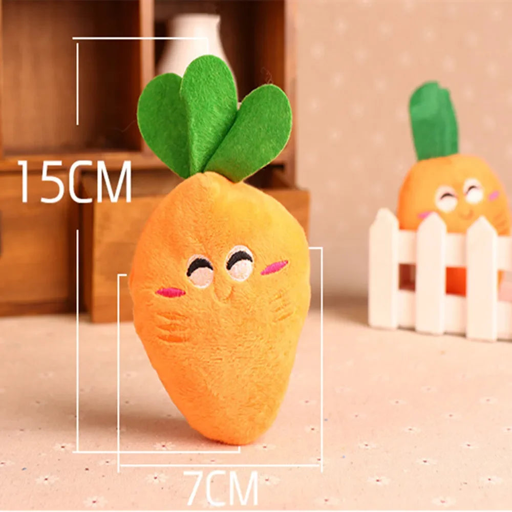 3pcs Dog Toys Pet Squeaky Carrot Plush Toys Stuffed Soft Dog Cat Chew Interactive Toys for Dogs Cats Teeth Cleaning Pet Supplies - MyLootWare