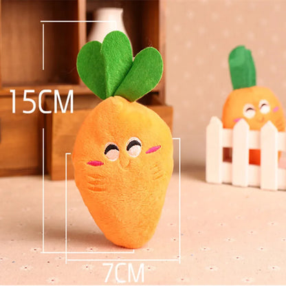 3pcs Dog Toys Pet Squeaky Carrot Plush Toys Stuffed Soft Dog Cat Chew Interactive Toys for Dogs Cats Teeth Cleaning Pet Supplies - MyLootWare