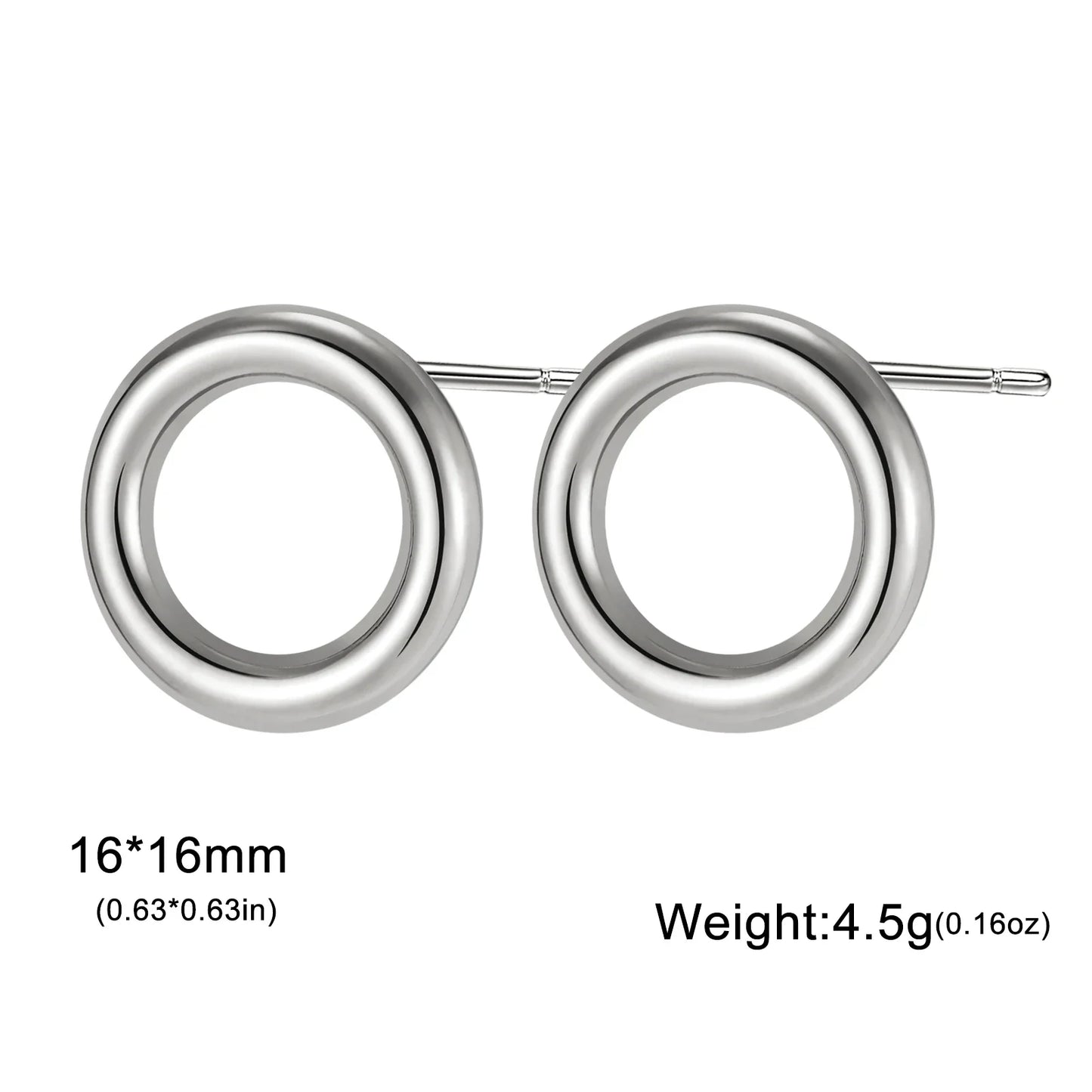 Skyrim Geometric Round Rectangle Stud Earrings for