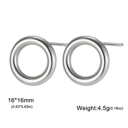 Skyrim Geometric Round Rectangle Stud Earrings for