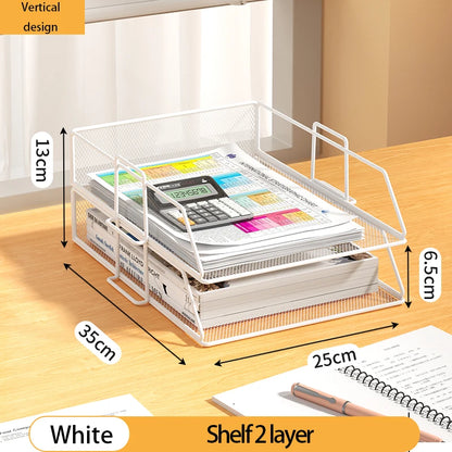 4-Tier Desk Organizer Stackable Tray Office Desk Organizer File and Desktop Holder for Paper Letter Accessories Black - MyLootWare