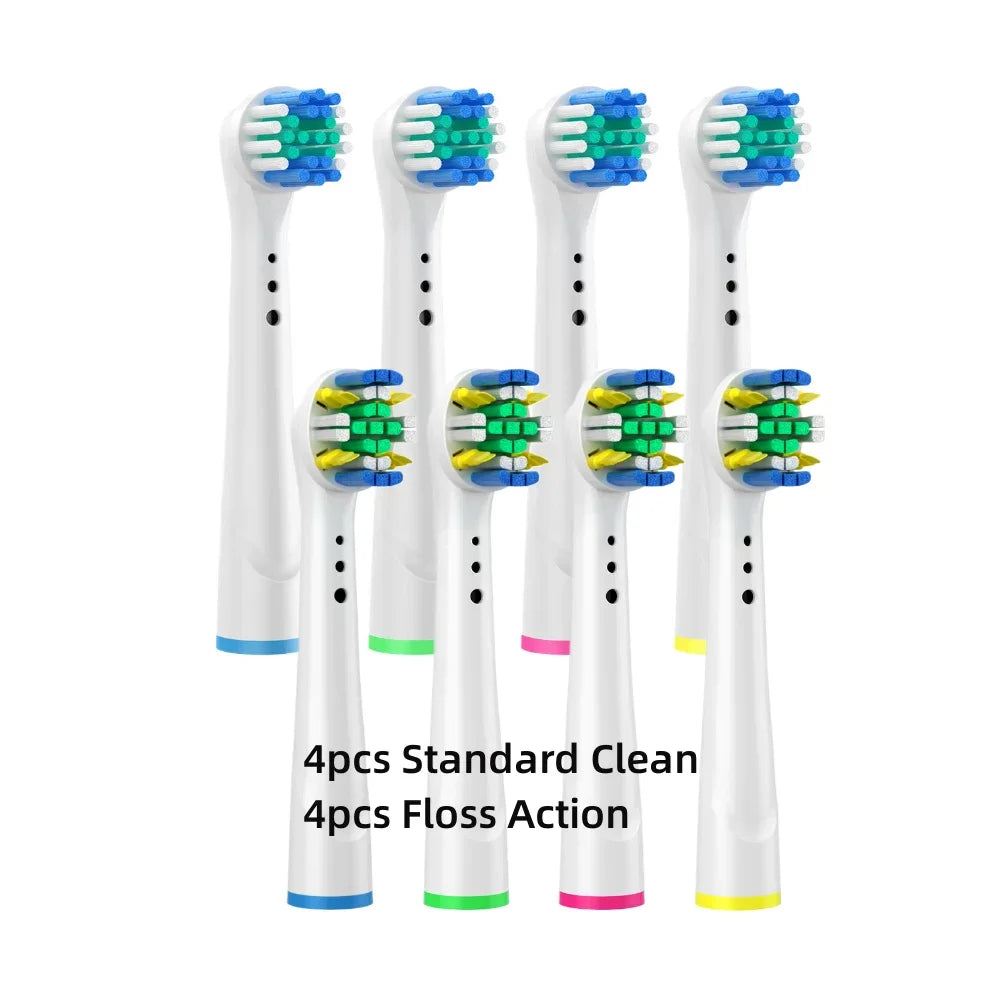 8/16Pcs Replacement Brush Heads for Oral B Electric Toothbrushes Floss Cross Action 3D Pro White Precision Standard Daily Clean - MyLootWare