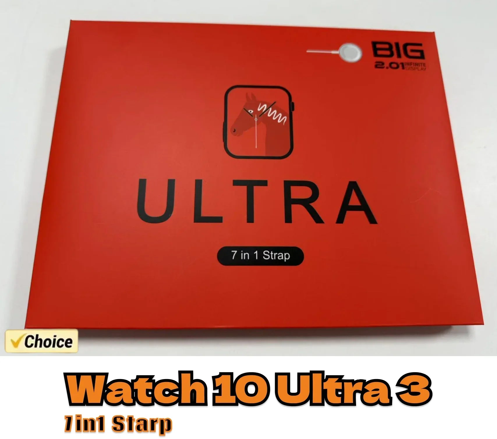 7 Watch Straps New Watch 10 Ultra 3 Smartwatch 2.2HD Amoled Circular Screen ECG Monitoring Reloj Inteligente Wireless Charging - MyLootWare