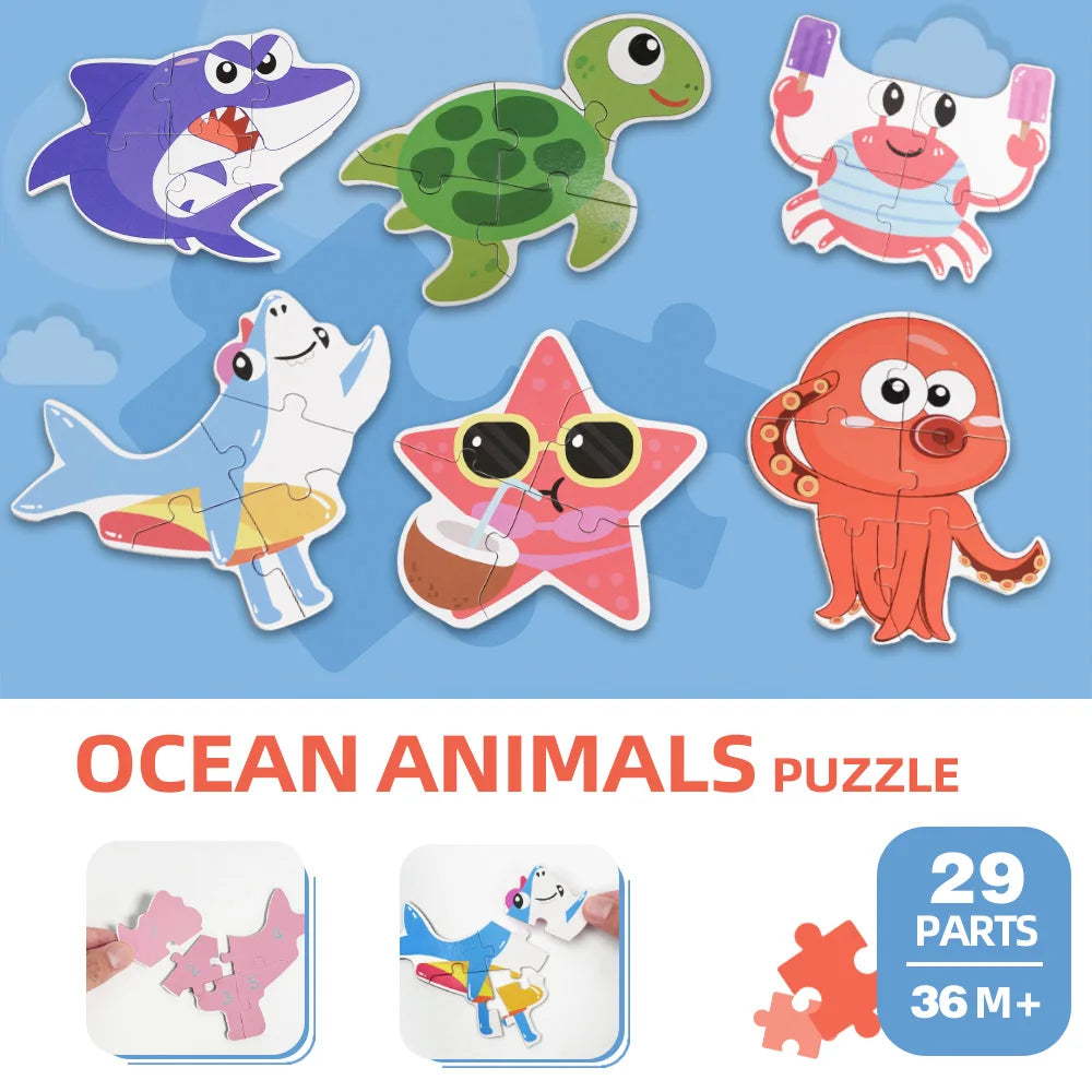 Children's puzzle toys, early education enlightenment cognition, cartoon patterns multiple themes - MyLootWare