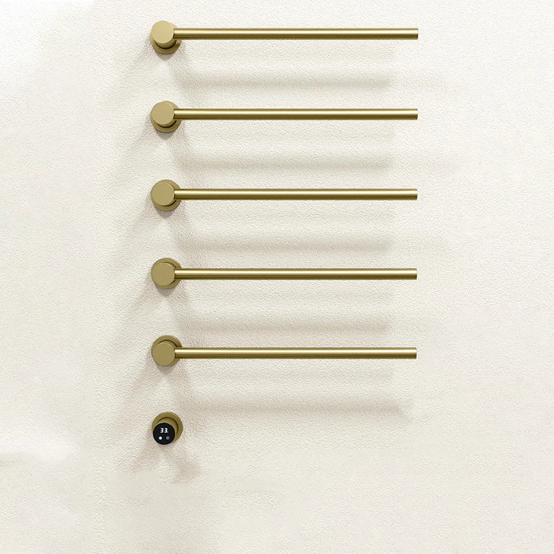 Bathroom Electric Heated Carbon Fiber Towel Rail Warmer Digital Display Temperature Time Control Smart Home Concealed Bar Dryer - MyLootWare