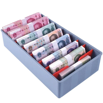 حافظة عداد النقود، درج درج النقود، درج إدخال السجل، أوراق نقدية بلاستيكية بديلة، حجرات العملات المعدنية، صندوق تخزين النقود، المتجر