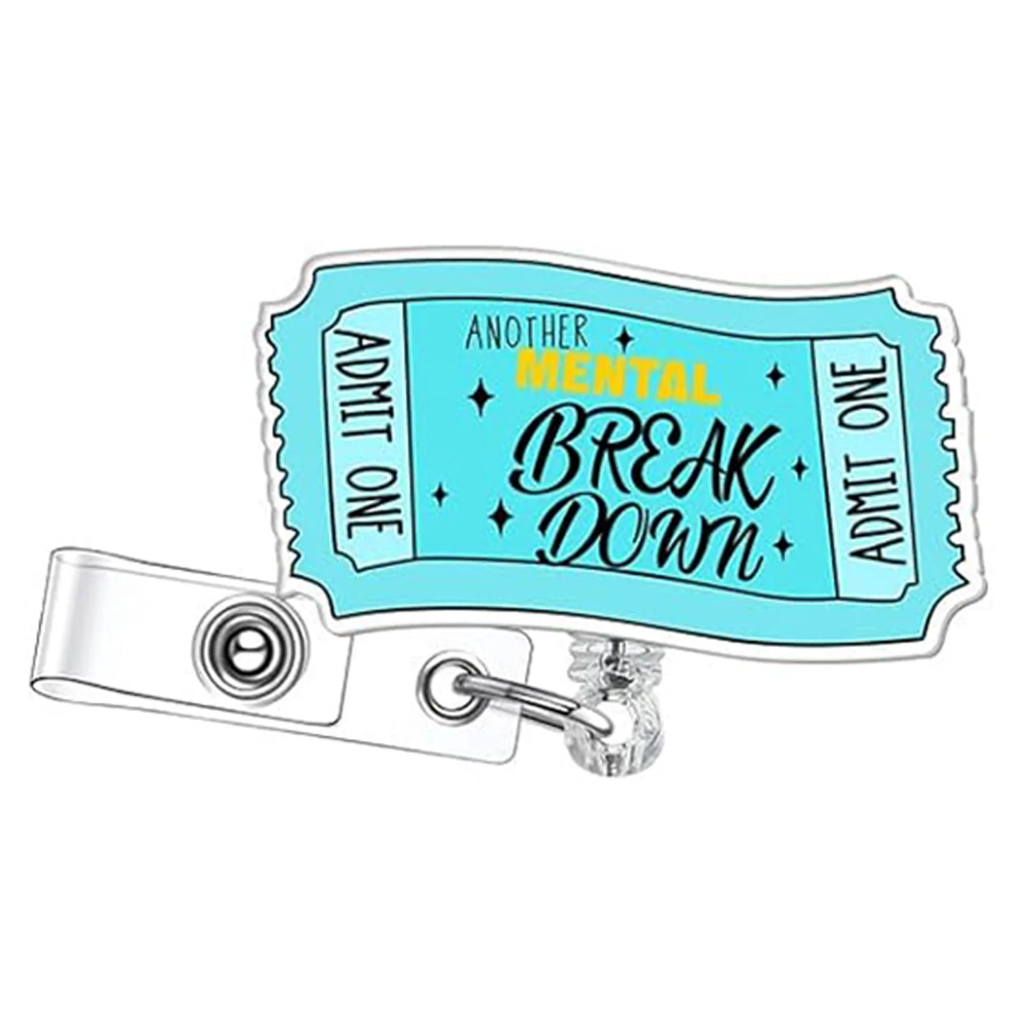 Acrylic English Badge Holder Clip Rotating Alligator Clip Retractable Badge Reel For Doctor Nurse Teacher Student Halloween Gift - MyLootWare