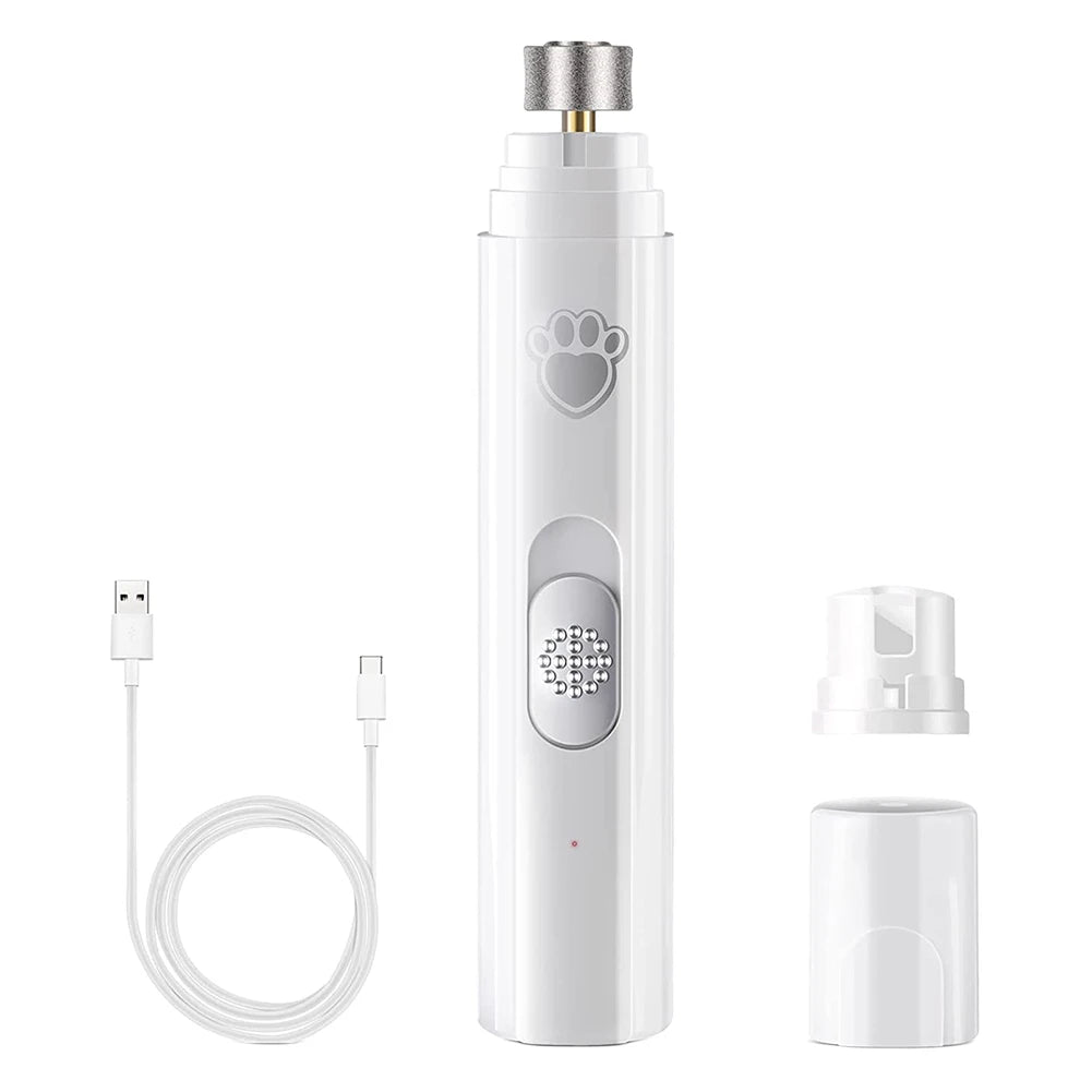 Electric Dog Nail Grinder with Polisher Wheel LED Light Pet Nail Clipper USB Rechargeable 2 - Speed Pet Nail Trimmers for Cat Dog - MyLootWare