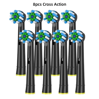 Black EB50 Brush Heads Cross Action 16 Degree Angle Spare Dental Nozzles for Oral B Electric Toothbrush D12/D16/DB4010/DB4510 - MyLootWare