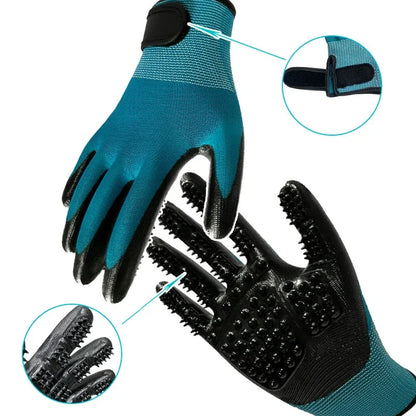 Pair of Pet Hair Grooming Gloves with Massage