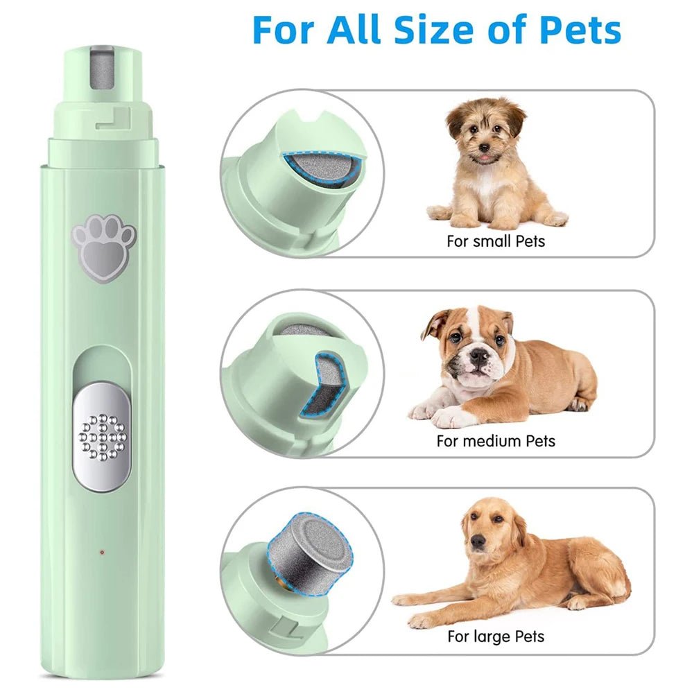 Electric Dog Nail Grinder with Polisher Wheel LED Light Pet Nail Clipper USB Rechargeable 2 - Speed Pet Nail Trimmers for Cat Dog - MyLootWare