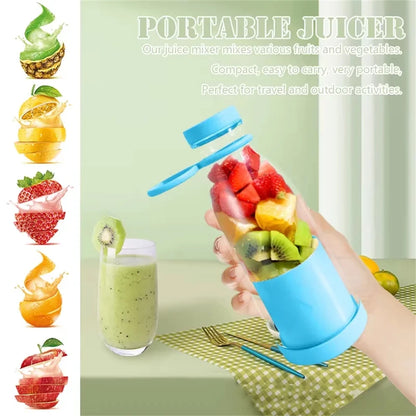 420ML Electric Juicer Mini Fruit Mixers 6 Blades Charging Juicer Cup Household Juicer Blender Smoothie Orange Lemon Blender - MyLootWare