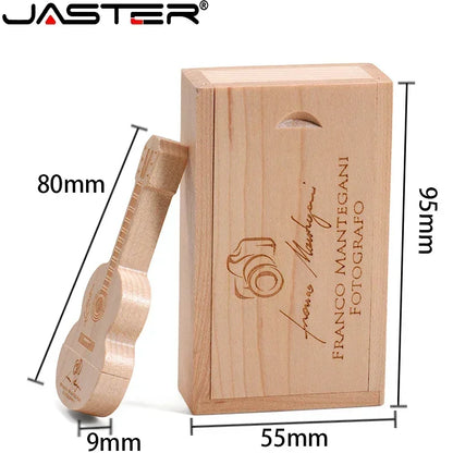 JASTER Wooden Guitar USB Flash Drives 128GB Free