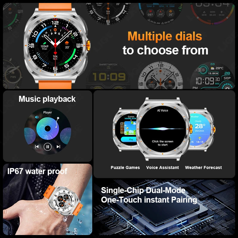 2025 New Smart Watch With 2 in 1 TWS Wireless Headset Bluetooth Call 1.53" AMOLED Screen 400mAh IP67 Waterproof Sport Smartwatch - MyLootWare