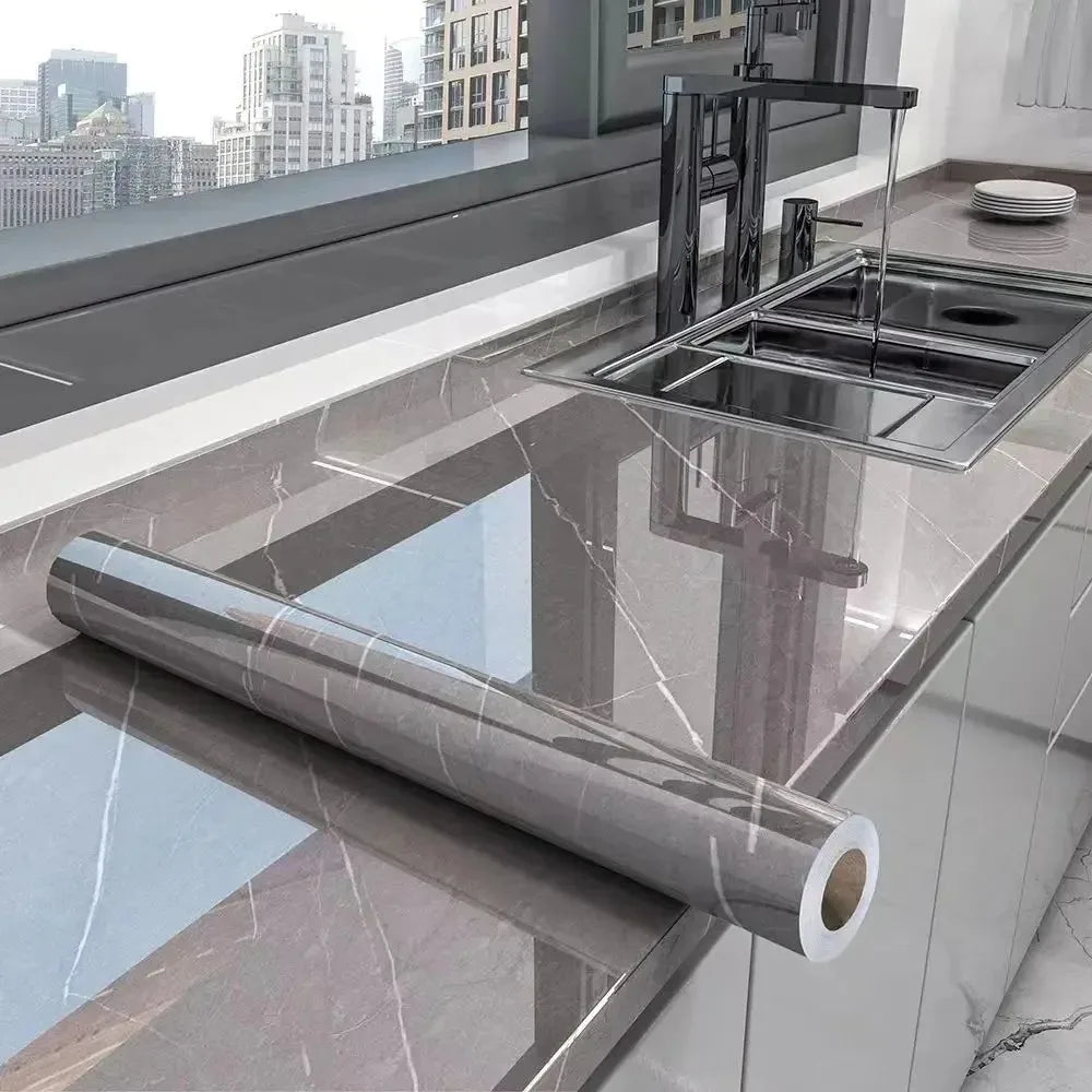 40cm Marble Vinyl Self Adhesive Wallpaper Waterproof Contact Paper PVC Wall Stickers for Kitchen Livingroom Home Decorative Film - MyLootWare