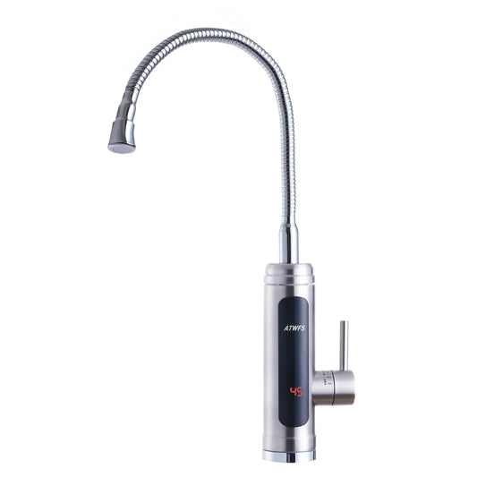 ATWFS 3000W Instant Water Heater Tankless Heaters Kitchen Electric Hot Water Tap Bathroom Heating Stainless Steel Faucet - MyLootWare