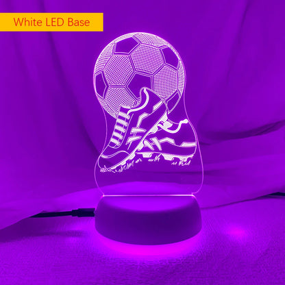 New 3d Illusion Kids Night Light Football 7 Colors
