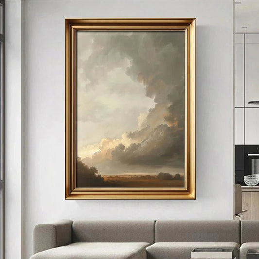 Vintage Cloud and Birds Poster Sky Landscape Canvas Painting Print Wall Art Picture for Living Room Home Decoration Mural - MyLootWare