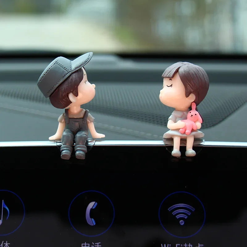 Car accessories, cartoon couple dolls, cute car display screen, balloon decoration, car accessories, men and women's gifts - MyLootWare