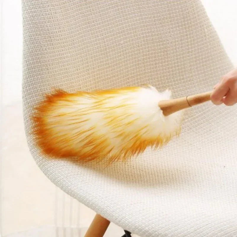Anti-static yellow and grey wool duster brush，A good helper for home cleaning - MyLootWare