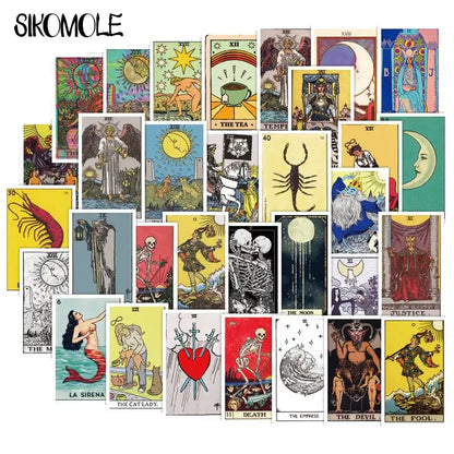 10/30/60PCS Tarot Card Fortune-telling Doodle Sticker Collection DIY Toy Luggage Laptop Skateboard Pegatinas Decals Stickers F5 - MyLootWare