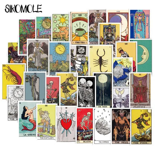 10/30/60PCS Tarot Card Fortune-telling Doodle Sticker Collection DIY Toy Luggage Laptop Skateboard Pegatinas Decals Stickers F5 - MyLootWare