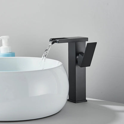 LED Bathroom Sink Faucet Brass Waterfall Faucet