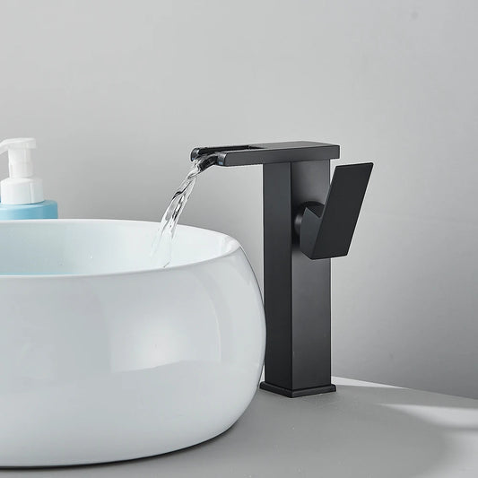 LED Bathroom Sink Faucet Brass Waterfall Faucet