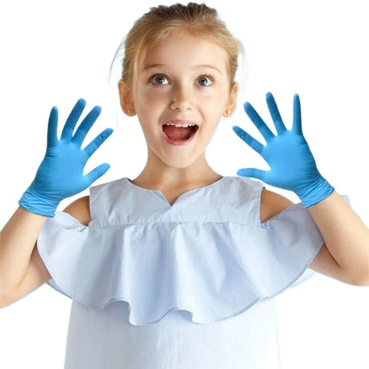 20/50PCS Nitrile Disposable Gloves for Kids 5-12 Years Powder Free Latex Free Gloves for Gardening Painting Cleaning Cooking DIY - MyLootWare