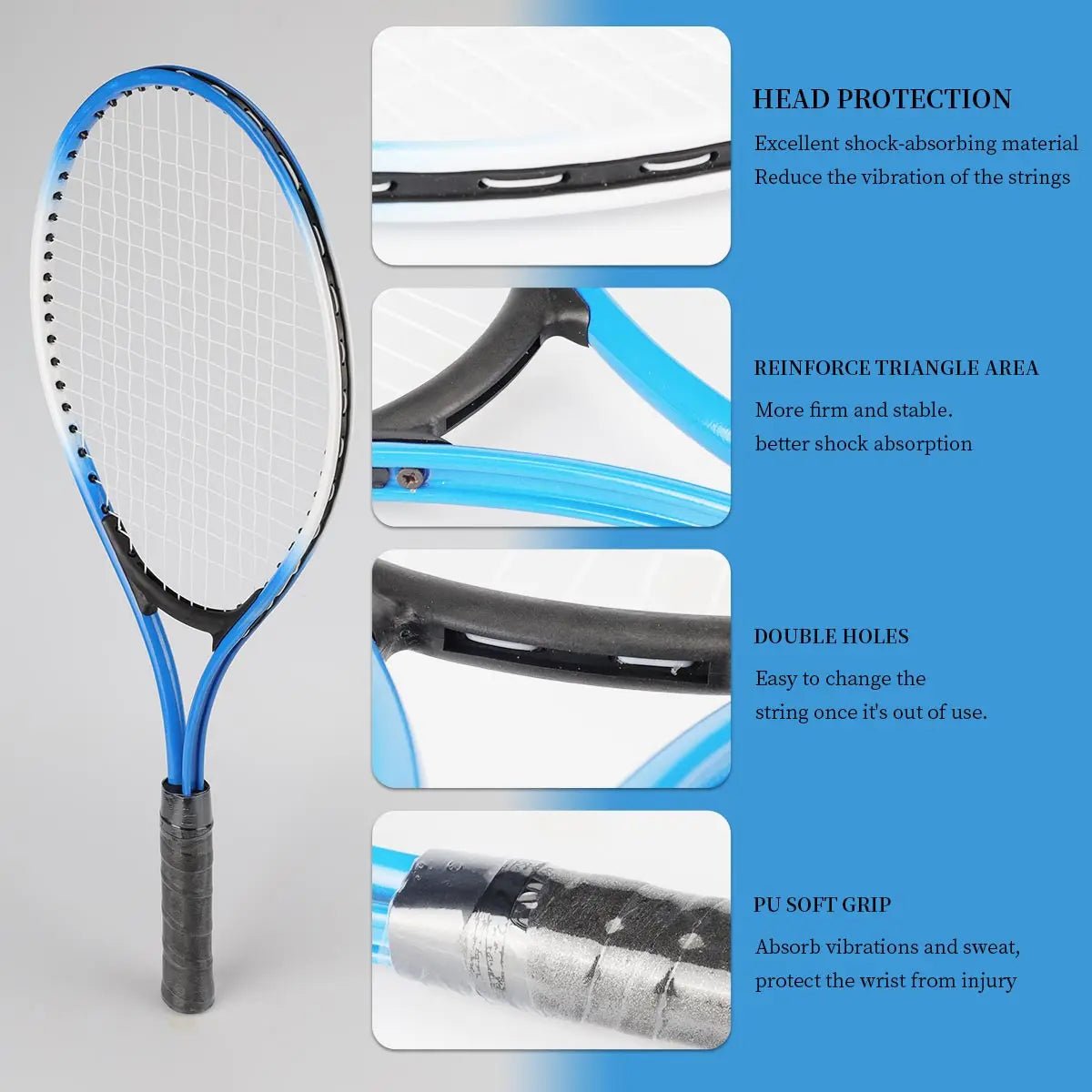 2pcs Tennis Rackets Included Tennis Bag And Tennis Sports Exercise Racquet Set Youth Games Outdoor,Suitable for Beginner - MyLootWare