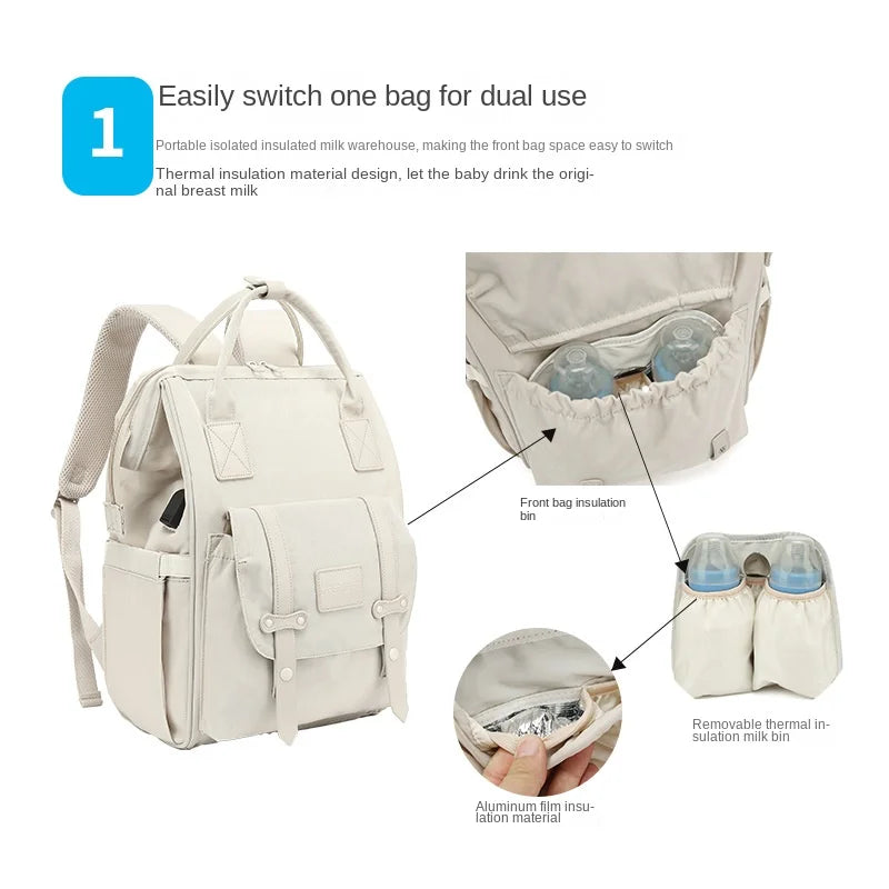 Baby Diaper Bags Mom Backpack Maternity Bag for Baby Large Capacity Mommy Bag Waterproof Travel Baby Stroller Bag Mother Kids - MyLootWare