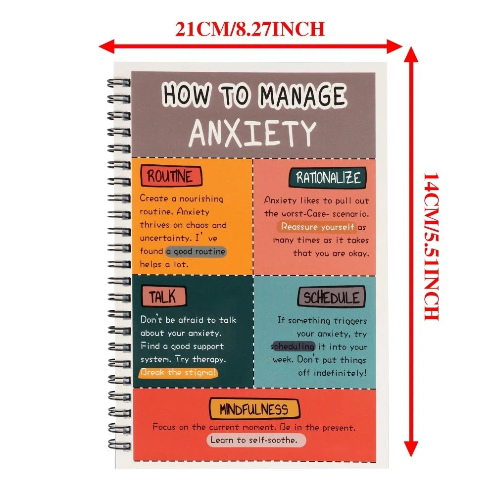 Anxiety Management Workbook for Adults | Spiral Bound Relaxation Journal | Relaxation and Social Psychology Exercises - MyLootWare