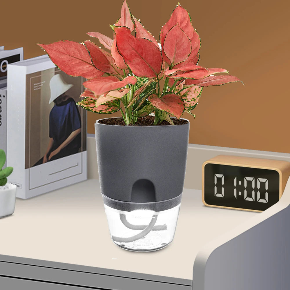 Double Layer Plastic Flower Pot Self Watering