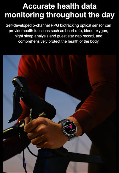 ساعة ذكية للرجال 1.53 شاشة عالية الدقة 360*360 مكالمات بلوتوث IP67 مقاومة للماء مع أكثر من 100 رمز رياضي ومراقبة معدل ضربات القلب ساعة ذكية