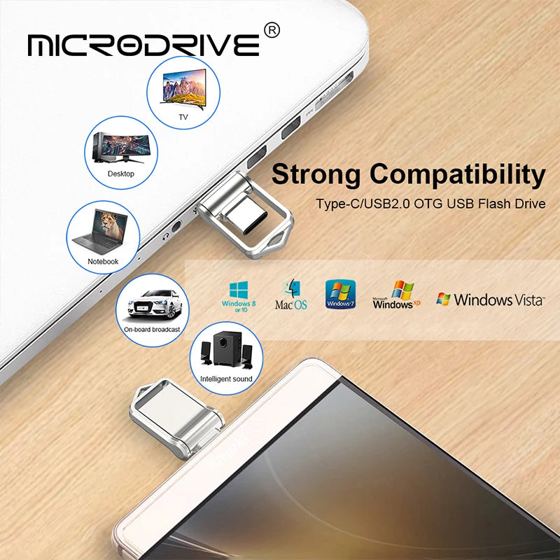 OTG Type C Pen Drive Mini Metal Usb Memory Stick