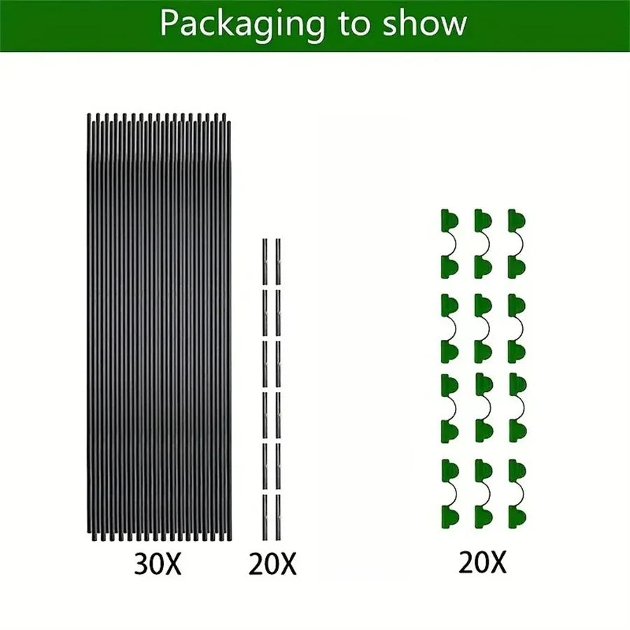 18pcs/30pcs, Greenhouse Hoops Garden Hoops Frame For StableGardening Tunnel Support Frame For Garden Farm YardsAgricultural Gree - MyLootWare