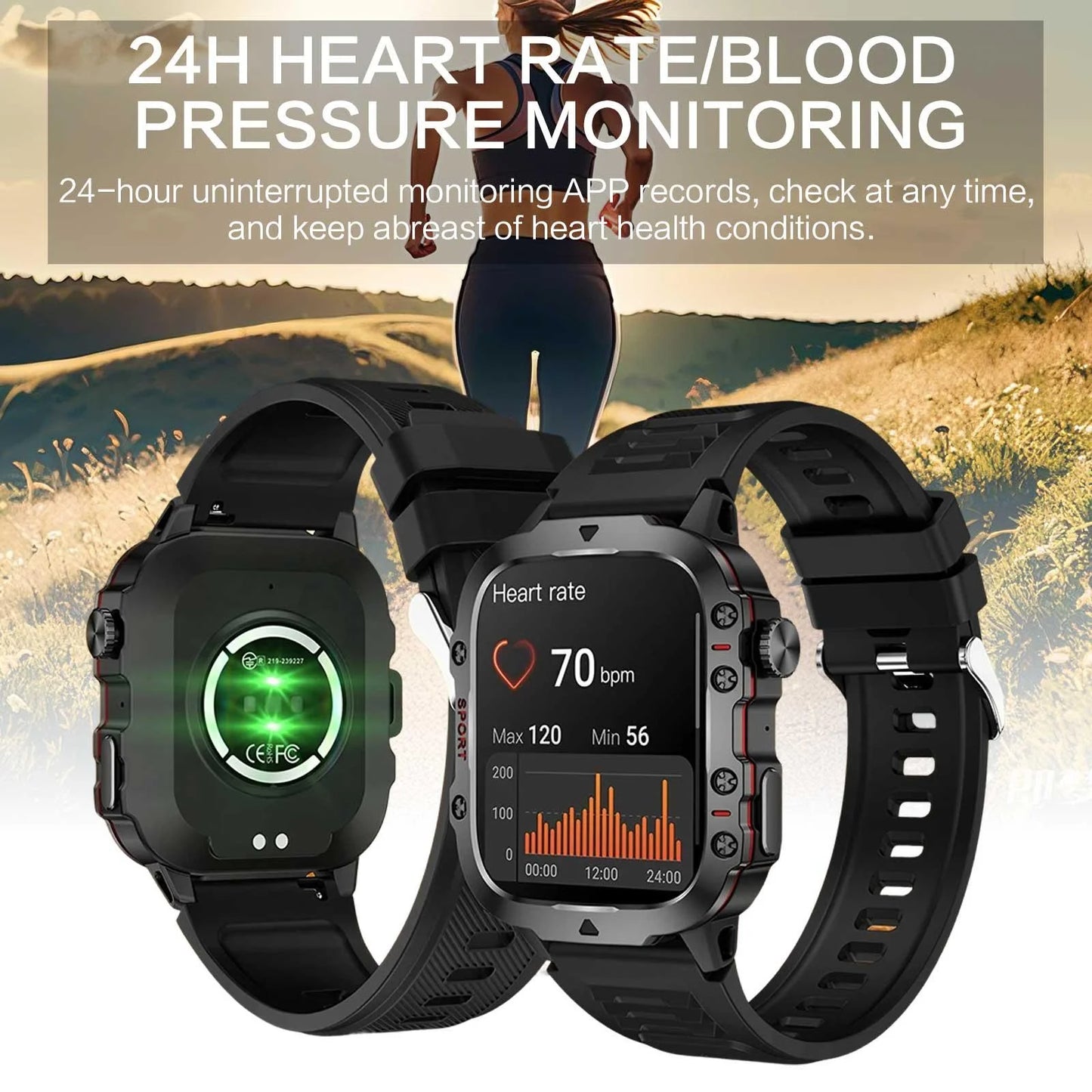 Men's Smart Watch with BT Call Support, IP68