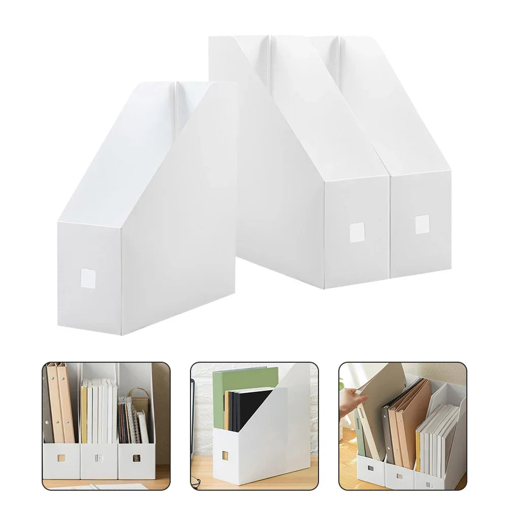 5Pcs Classroom Organizer Vertical Paper Organizer Office Shelf Desktop File Vertical Bookshelf Archive File Storage Box - MyLootWare