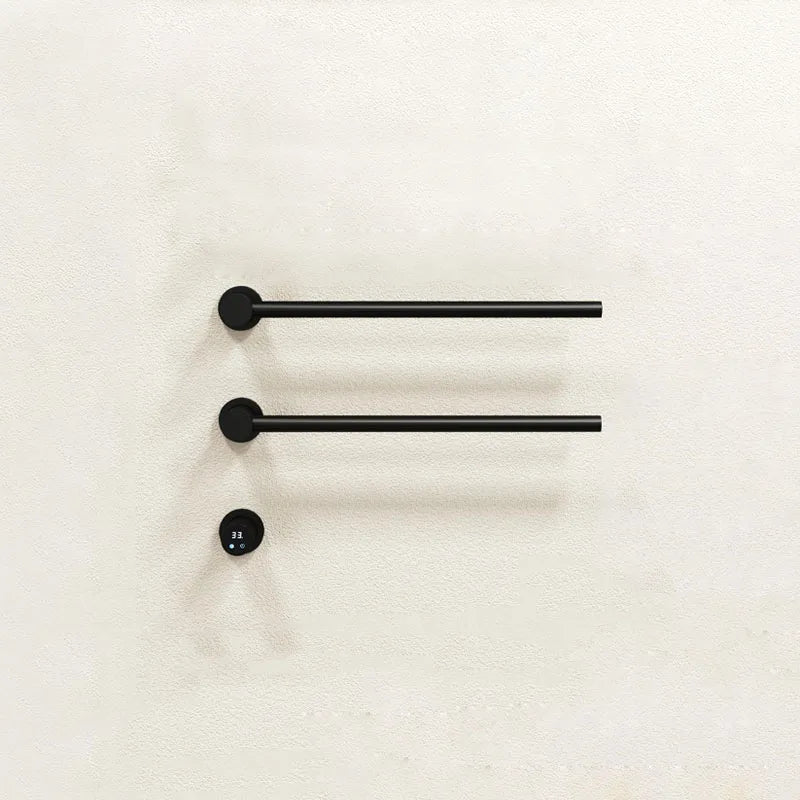 Bathroom Electric Heated Carbon Fiber Towel Rail Warmer Digital Display Temperature Time Control Smart Home Concealed Bar Dryer - MyLootWare