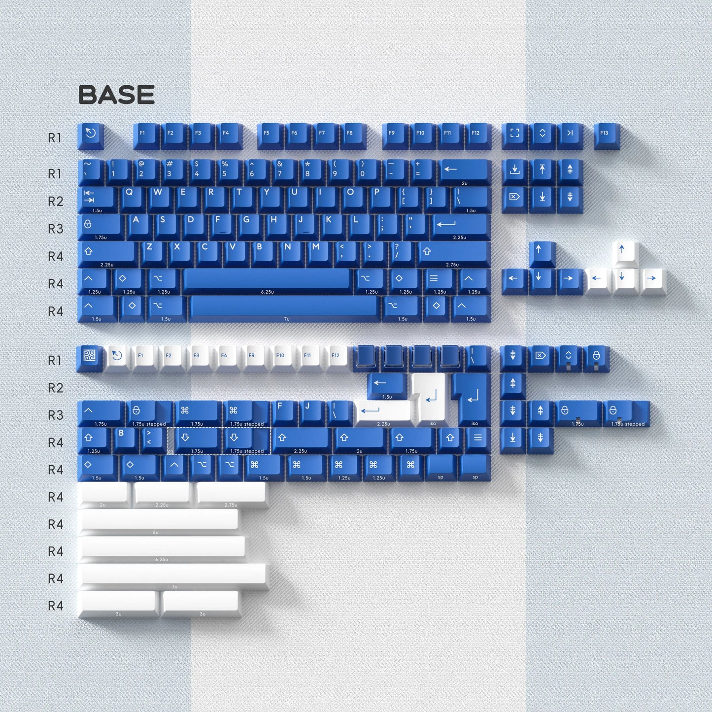 [Base Kit] PBTfans Serenity blue PBT material