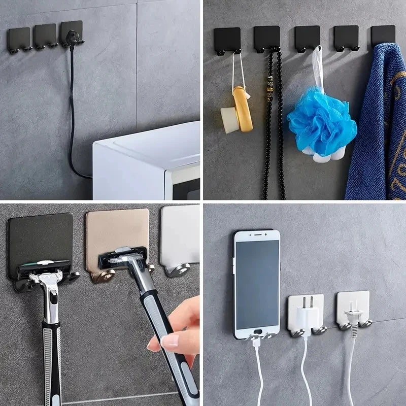 1pc Punch-free Razor Holder, Storage Hook, Space Aluminum Multi-purpose Bathroom Accessories - MyLootWare