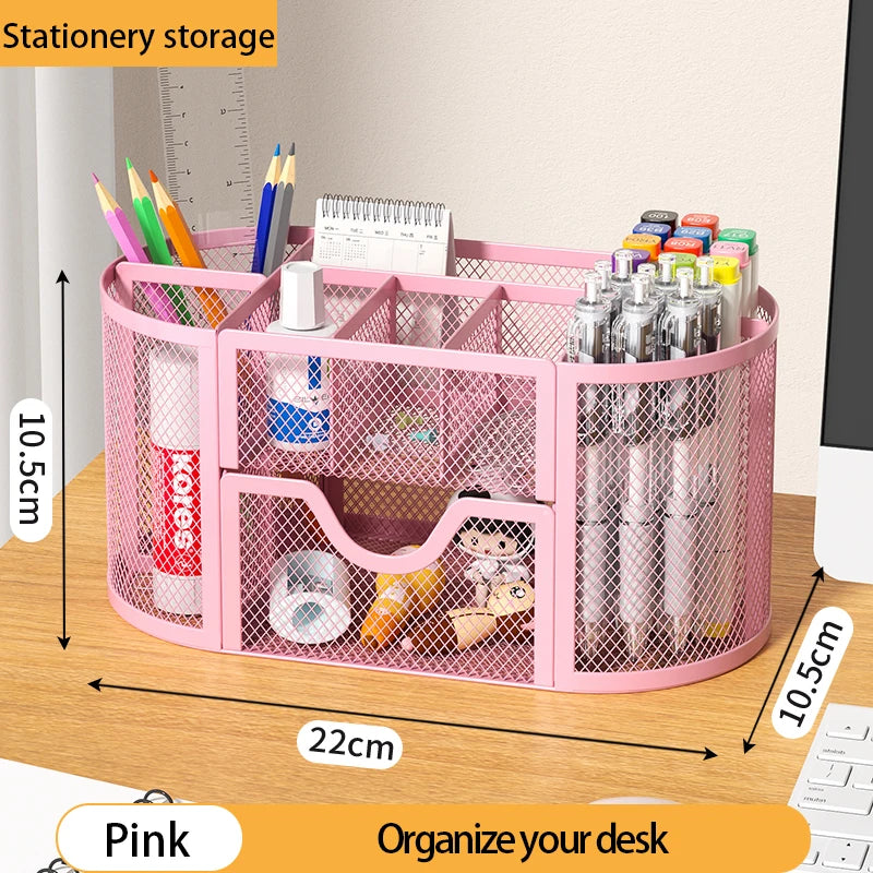 Large Capacity Metal Pen and Pencil Organizer