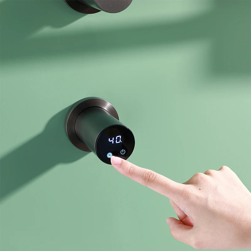 Bathroom Electric Heated Carbon Fiber Towel Rail Warmer Digital Display Temperature Time Control Smart Home Concealed Bar Dryer - MyLootWare