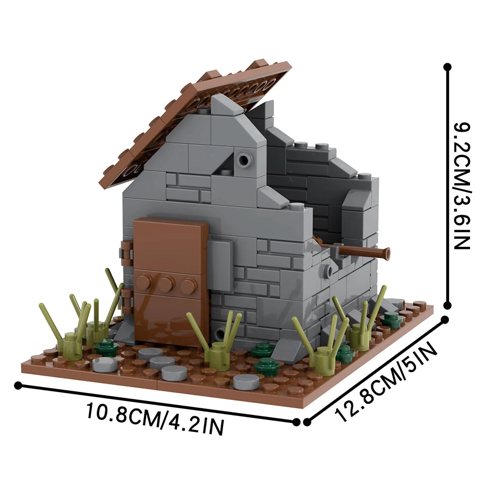 MOOXI Wars Damaged Houses 148Pcs MOC Bricks WW2